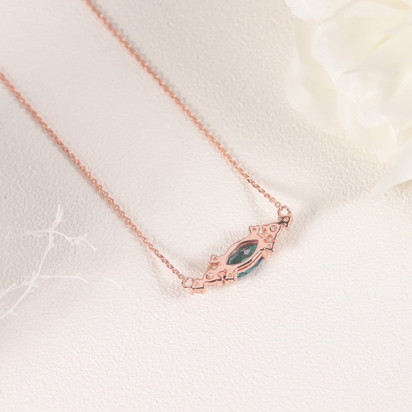 Marquise Natural Garnet 925 Sterling Silver Necklace Wedding Anniversary Birthday Christmas Gift