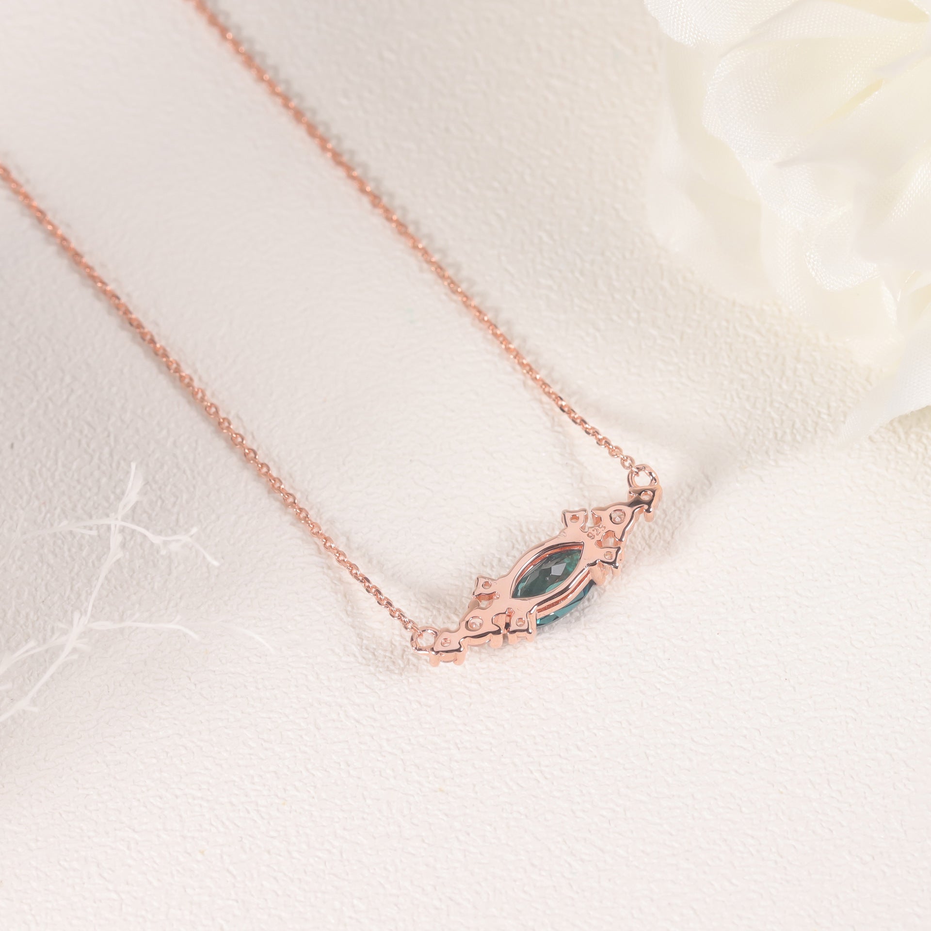 Marquise Natural Garnet 925 Sterling Silver Necklace Wedding Anniversary Birthday Christmas Gift