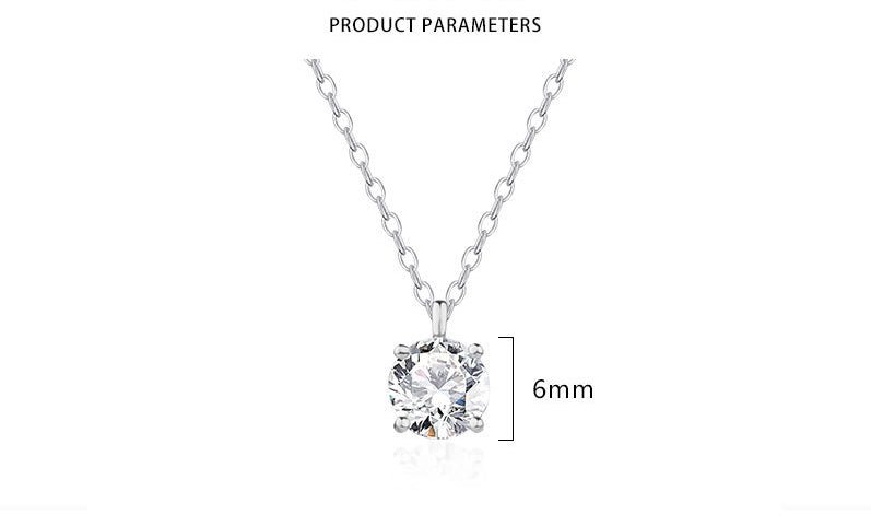 Minimalist Moissanite Solitaire Pendant Necklace in Sterling Silver, 1 Ct Moissanite Diamond Bubble Necklace