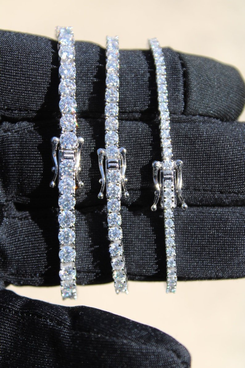 Moissanite Tennis Bracelet 925 Sterling Silver VVS Anniversary Gift