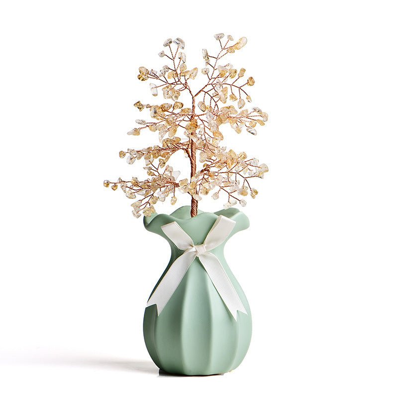 Natural Crystal Ceramic Vases - Modern Minimalist Desk Decor Collection