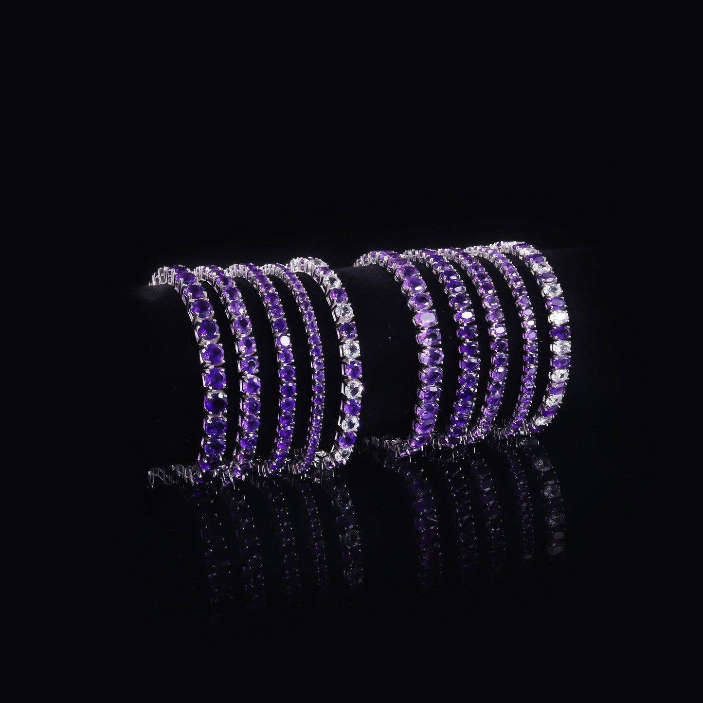 Natural Amethyst Tennis Bracelet | Eternal Elegance in Sterling Silver