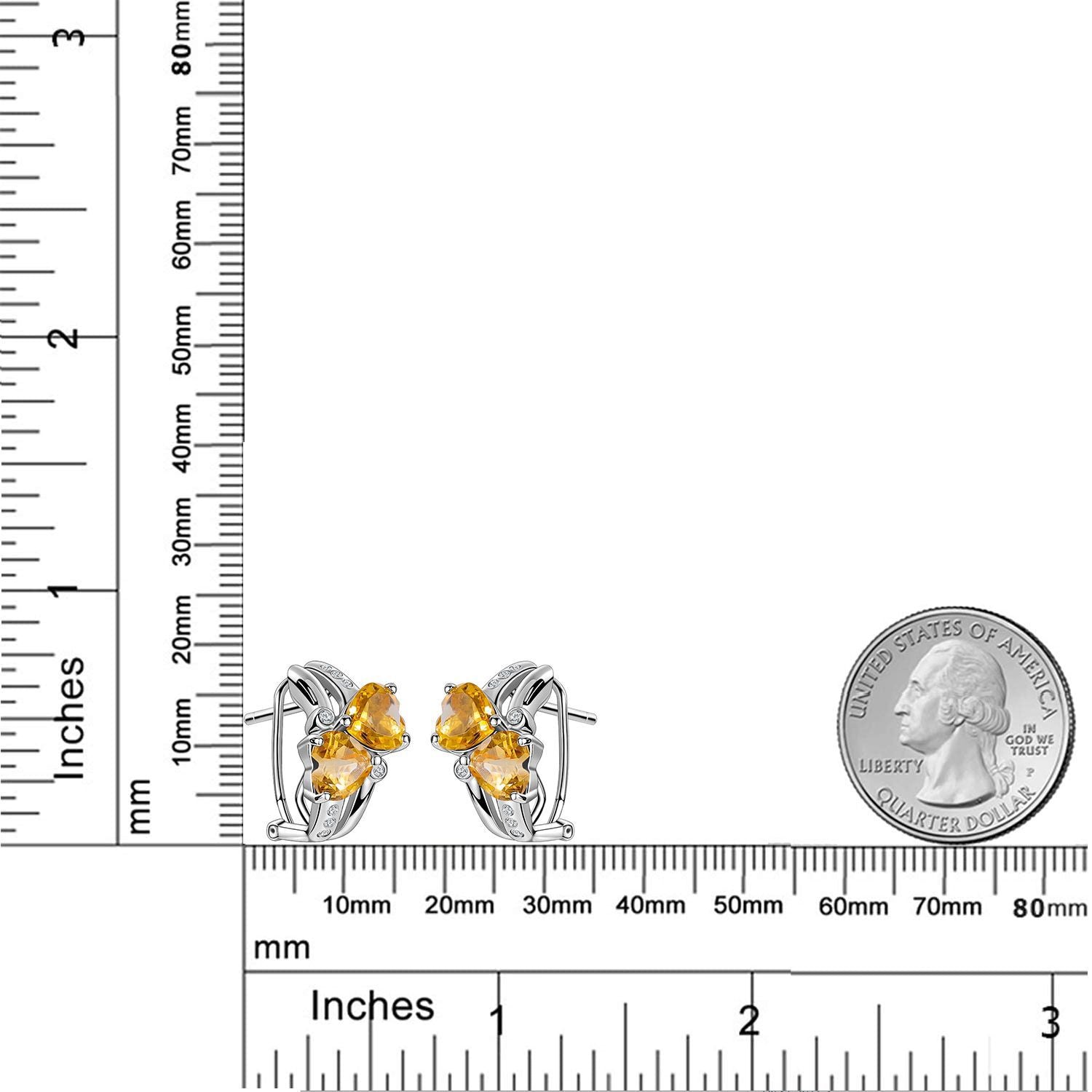Natural Garnet Citrine Amethyst Heart Hoop Huggie Earrings 925 Sterling Silver Gift