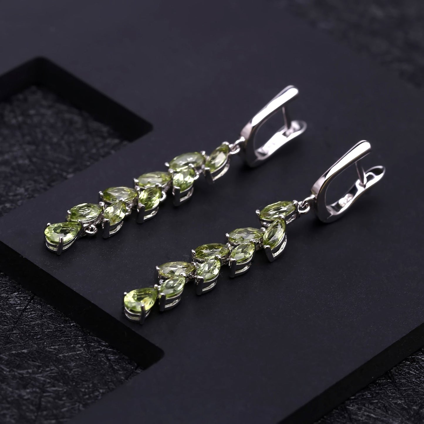 Natural Peridot Huggies Drop Earrings 925 Sterling Silver | Garnet Huggies Earrings | Grape Cluster