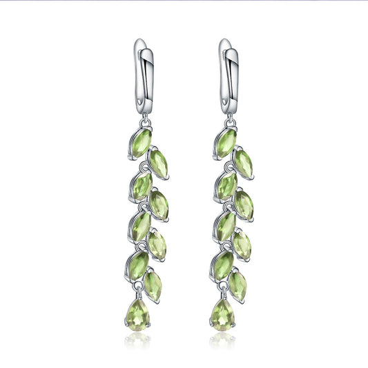 Natural Peridot Huggies Drop Earrings 925 Sterling Silver | Garnet Huggies Earrings | Grape Cluster