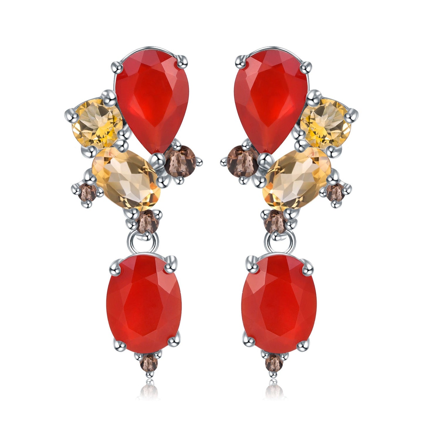 Natural Sky Blue Topaz Amethyst Earrings Banquet 925 Silver Earrings