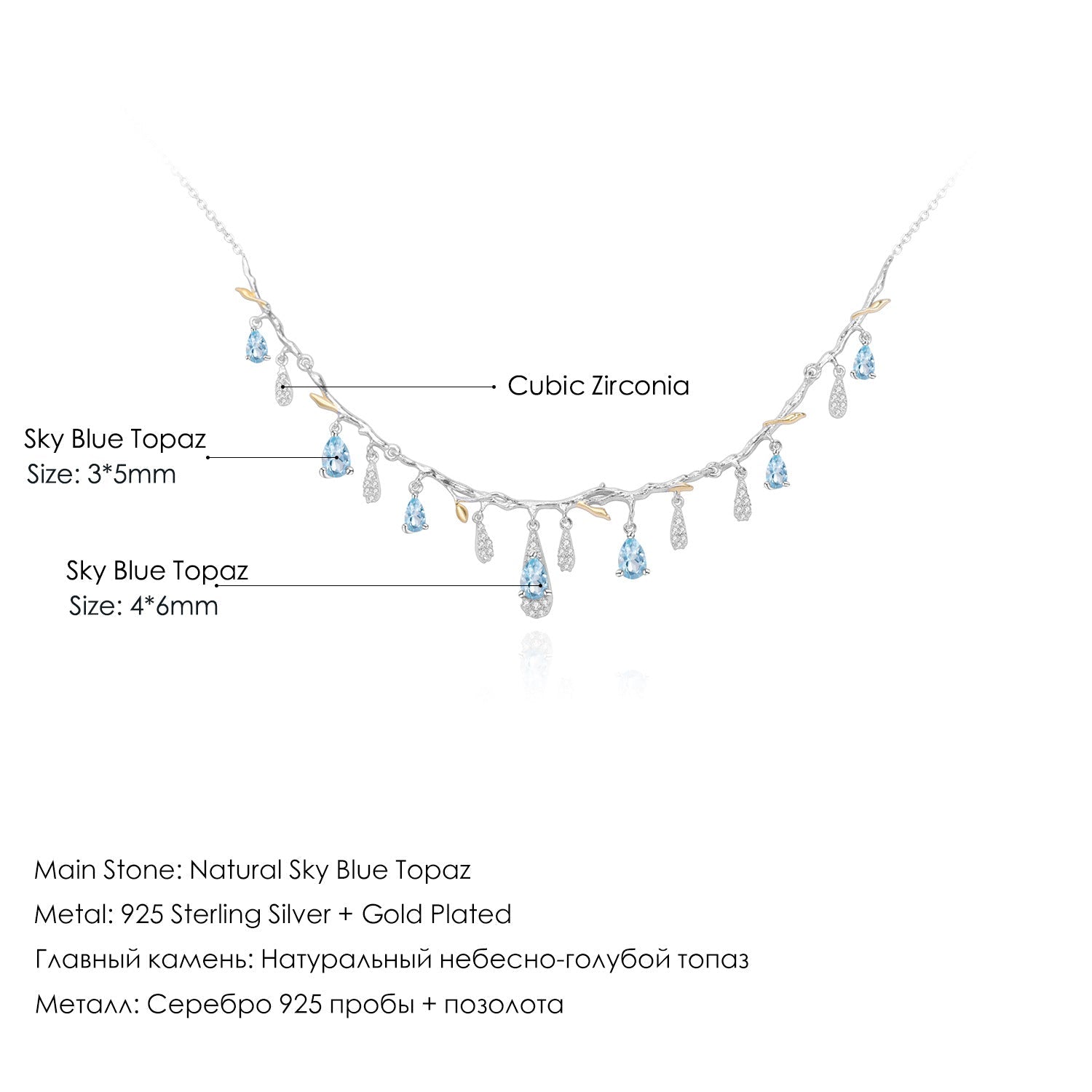 Natural Topaz Green Agate Garnet Necklace 925 Silver Wedding Birthday Gift for Her