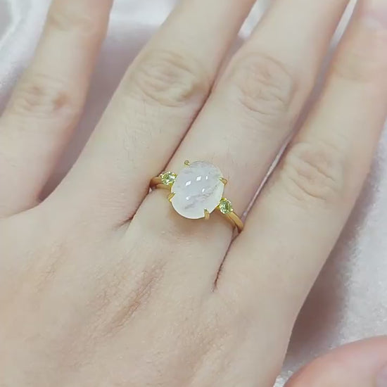 Antique Oval Moonstone Engagement Ring