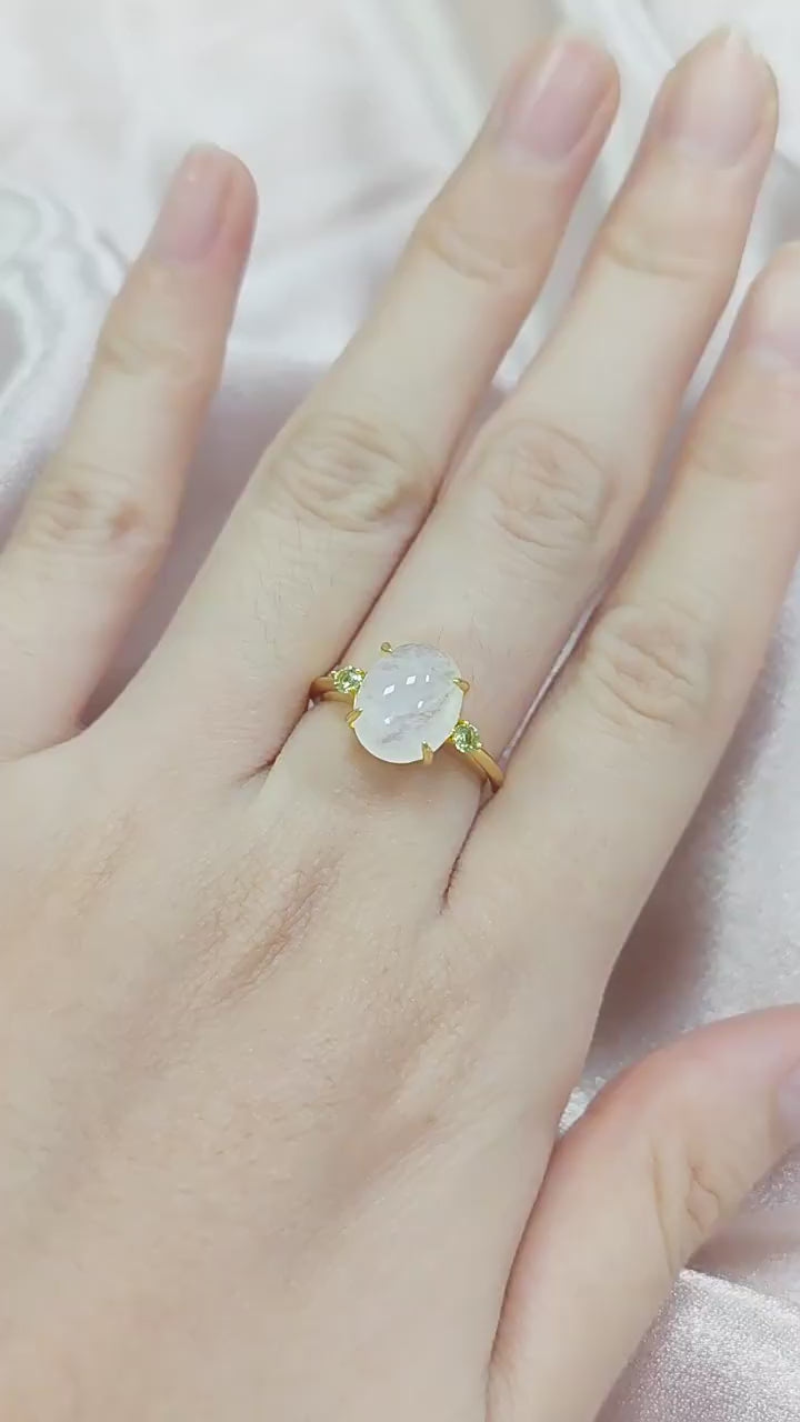 Antique Oval Moonstone Engagement Ring