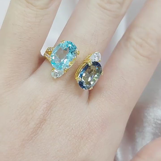 Toi et moi Natural Topaz Crystal Ring