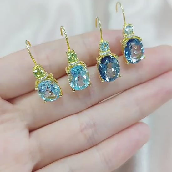 oval Topaz Earrings