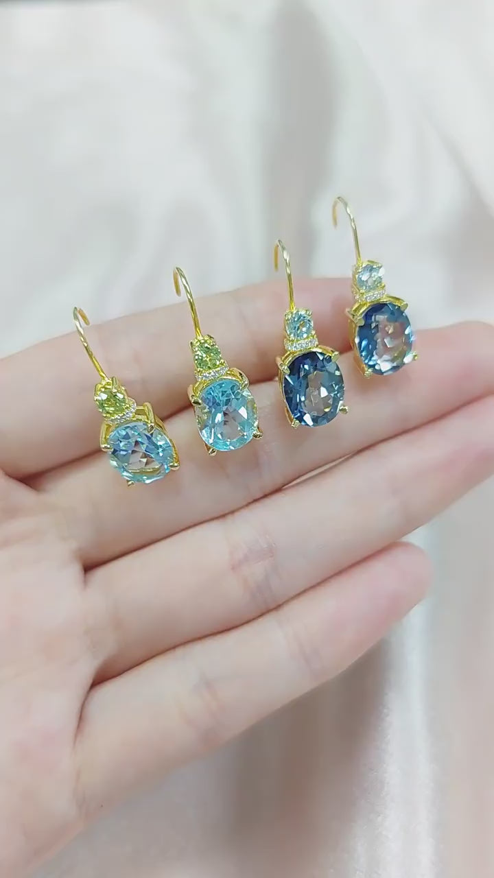 oval Topaz Earrings