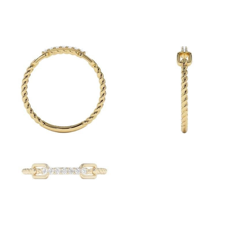 Rope Braid Stack Ring with Micro Pave CZ | Handcrafted Jewelry| Unique Design