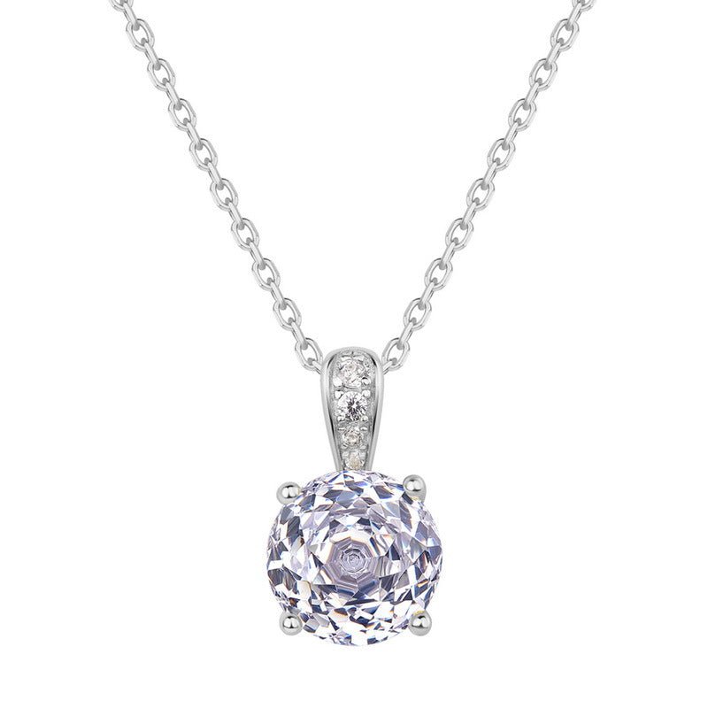 Rose Cut Zircon Pendant Necklace in 18K Gold Plated Sterling Silver