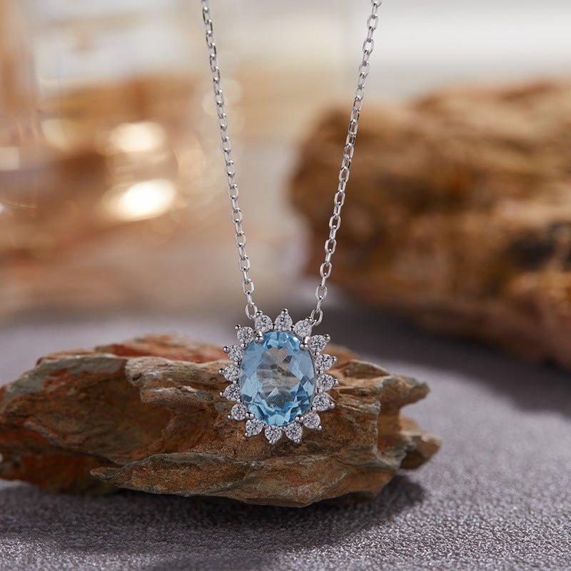 Silver Sunflower Citrine Necklace Healing Energy Pendant Floral Flower Plant Crystal Necklace