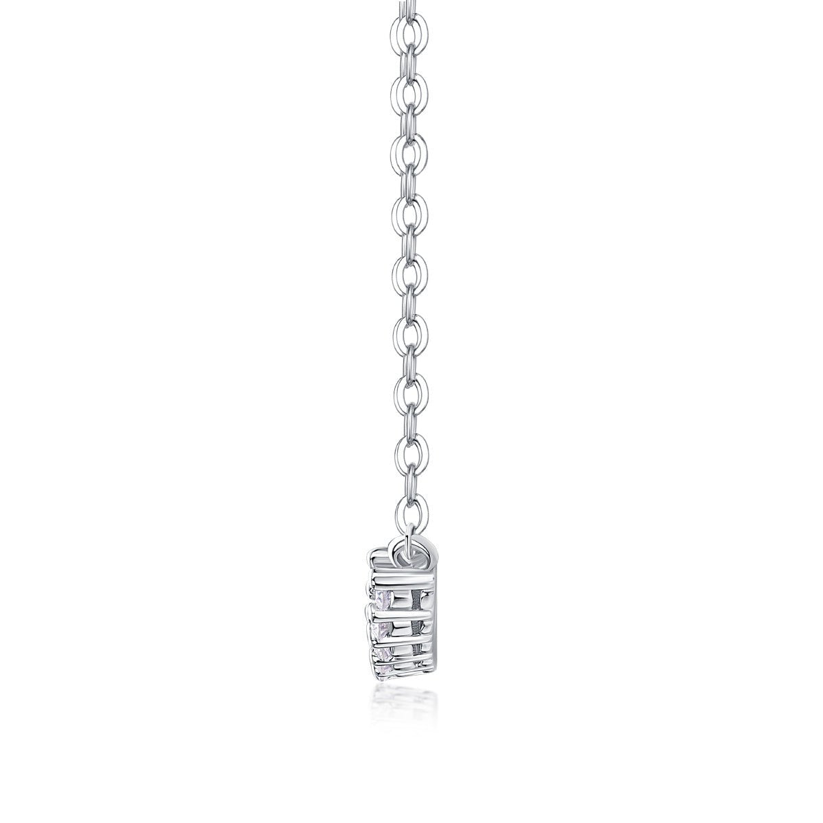 Sparkle Smile Necklace Moissanite Pendant 925 Sterling Silver Chain