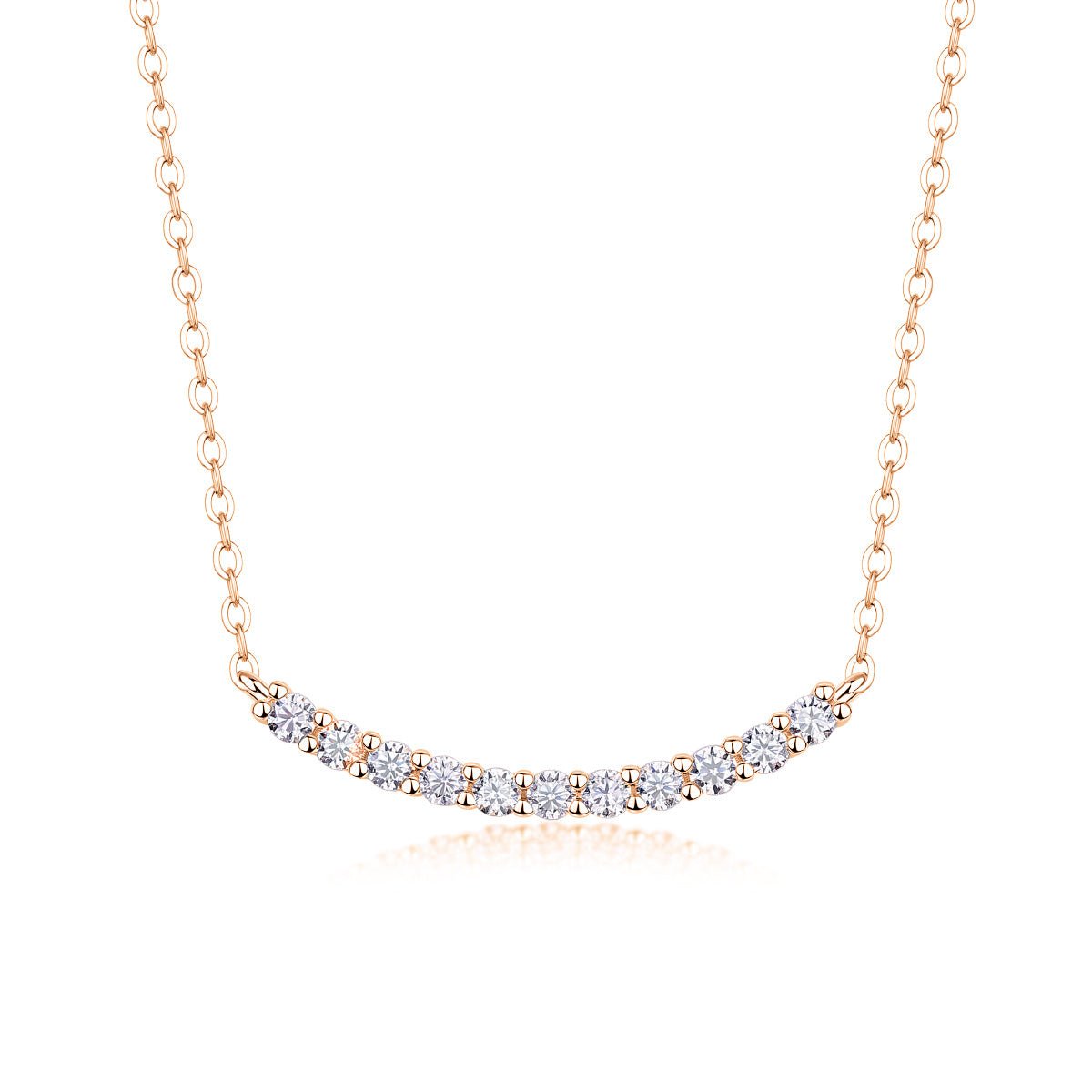 Sparkle Smile Necklace Moissanite Pendant 925 Sterling Silver Chain