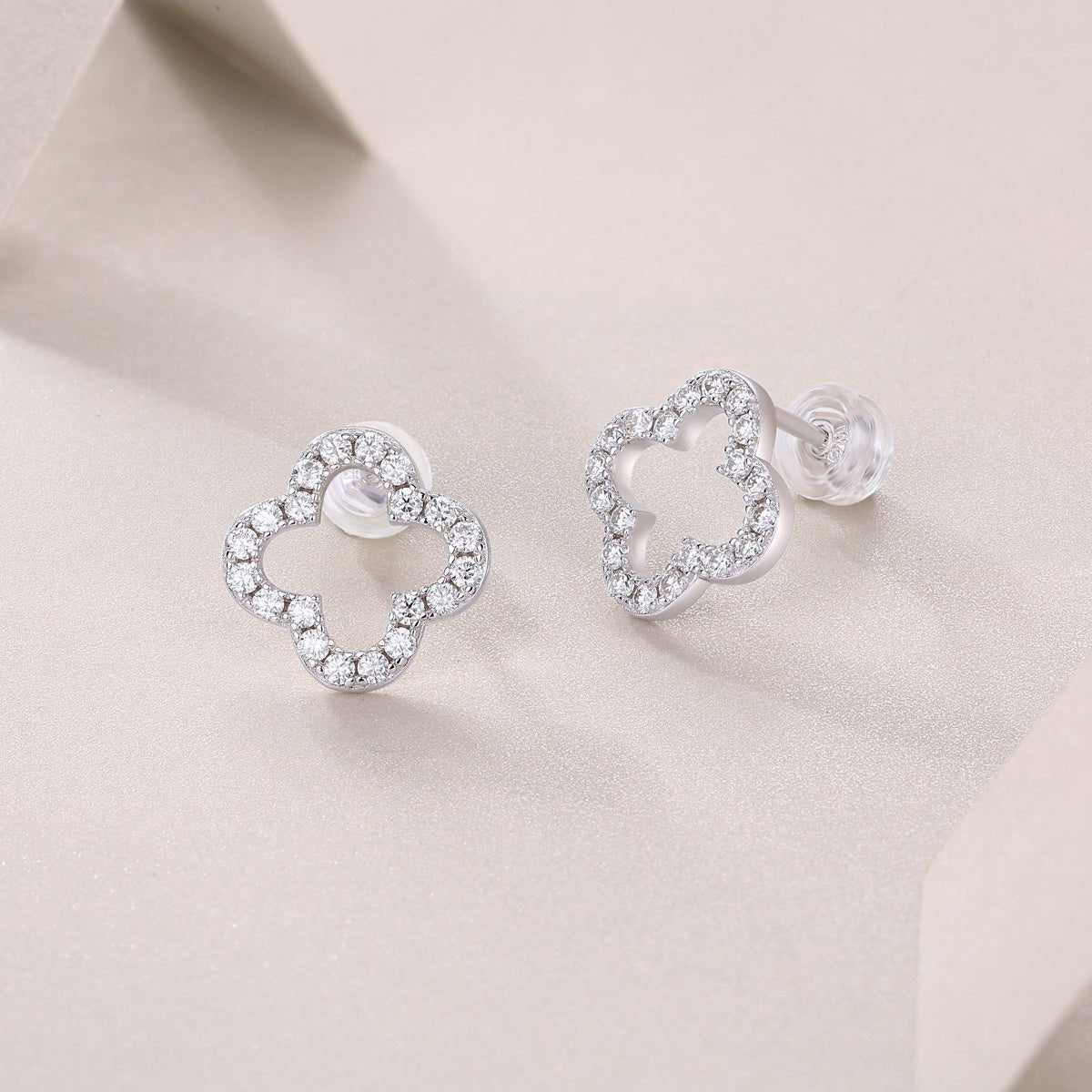 Sparkling Moissanite Studs - Platinum Plated 925 Silver Eternal Earrings