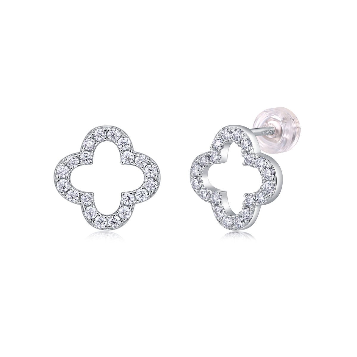 Sparkling Moissanite Studs - Platinum Plated 925 Silver Eternal Earrings