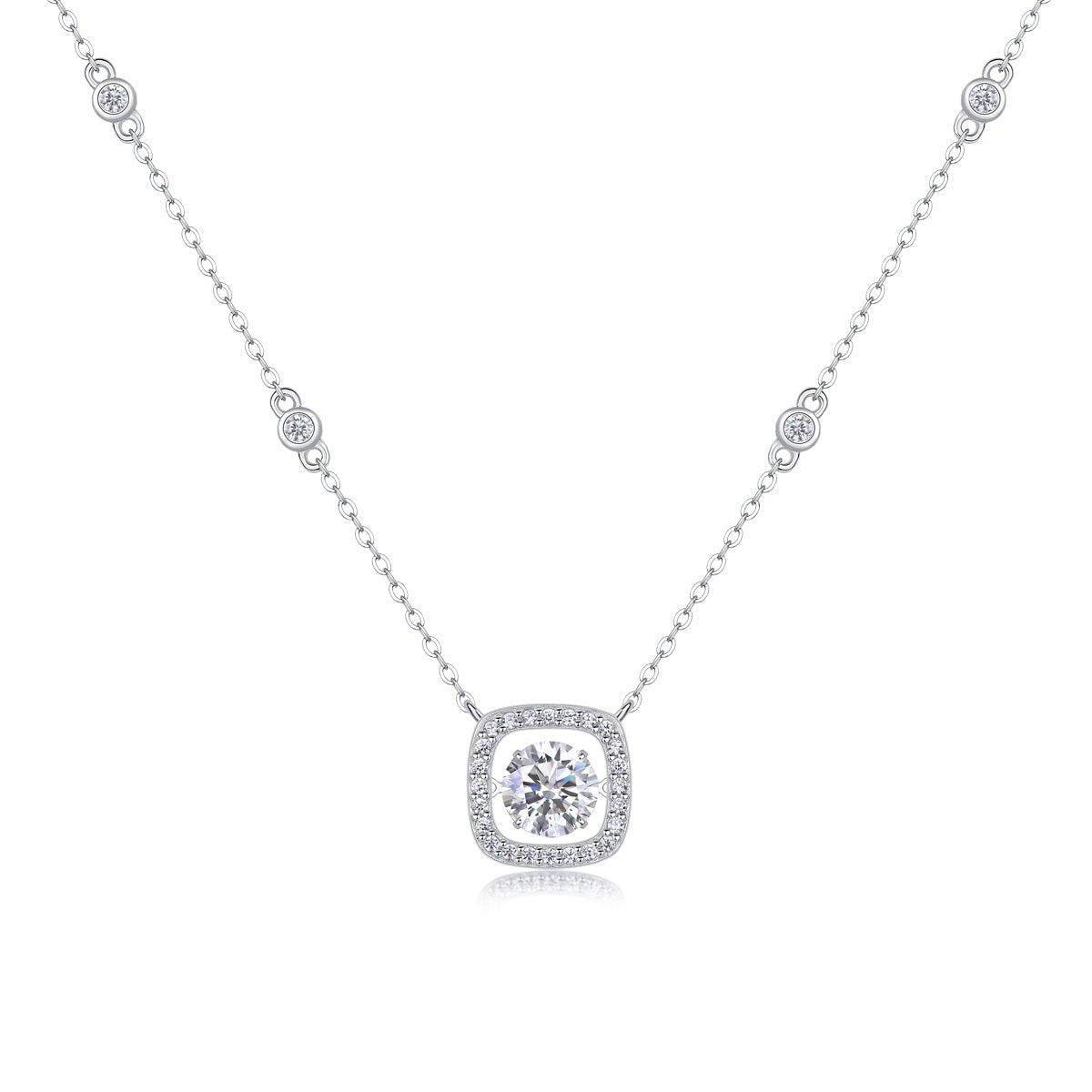 Sweet 1ct Moissanite Pendant 925 Sterling Silver Necklace