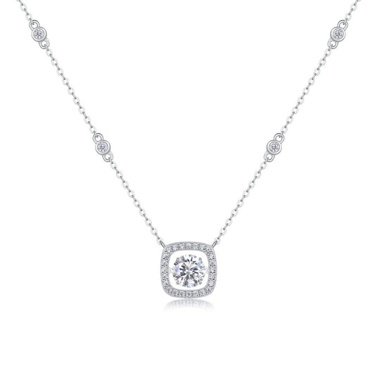 Sweet 1ct Moissanite Pendant 925 Sterling Silver Necklace