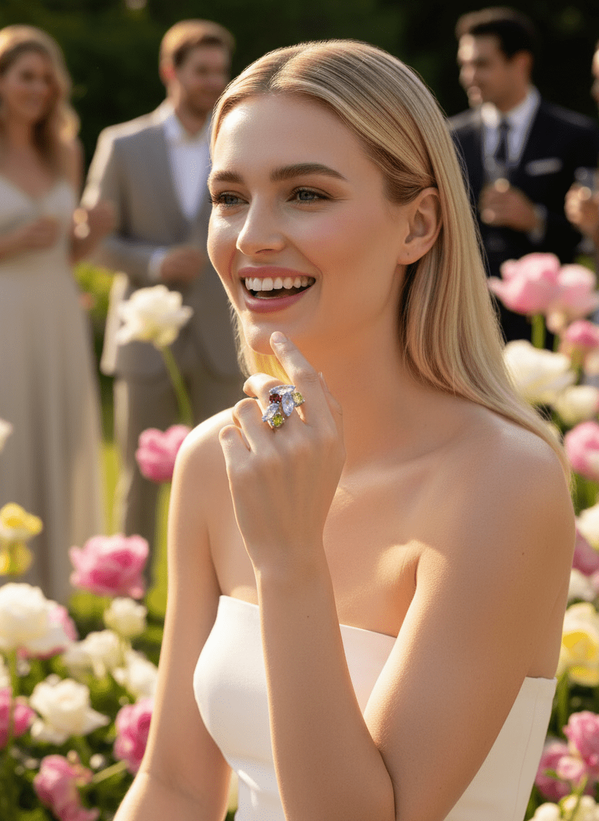 Topaz Garnet Amethyst Peridot Ring, 925 Sterling Silver Vintage Style Jewelry Gift for Her