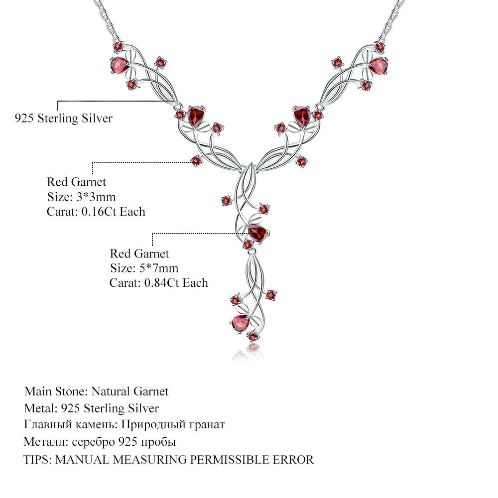 Tree of Life Necklace 925 Sterling Silver | Natural Gemstones Amethyst Garnet Agate Topaz