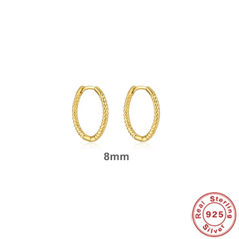 Twist Huggies Hoop Earrings 925 Sterling Silver Gift for Her