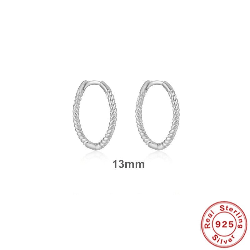 Twist Huggies Hoop Earrings 925 Sterling Silver Gift for Her