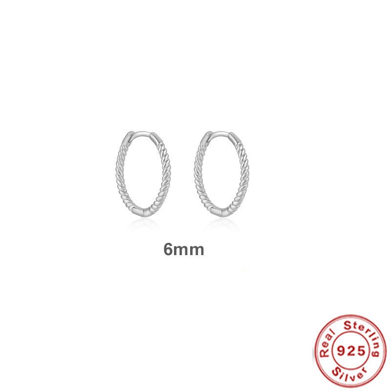 Twist Huggies Hoop Earrings 925 Sterling Silver Gift for Her
